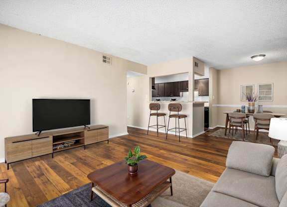 Living Area with Hardwood-Style Floors