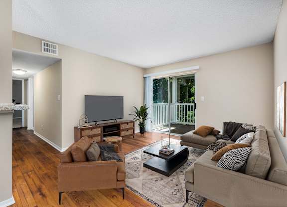 Living Area with Hardwood-Style Floors