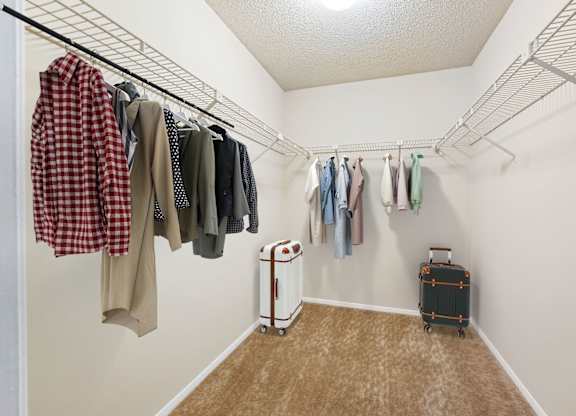 Walk-In Closet With Built-In Shelving