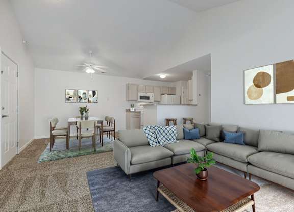 Spacious Living Area with Carpet