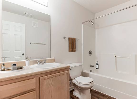 Bathroom with Wood cabinetry