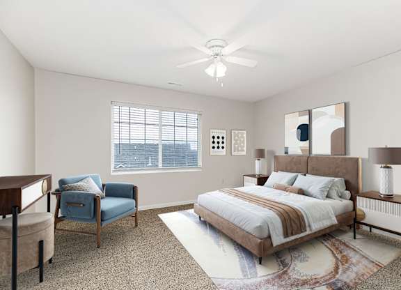 Bedroom with Plush Carpeting