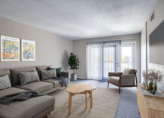 Spacious Living Area with Carpet