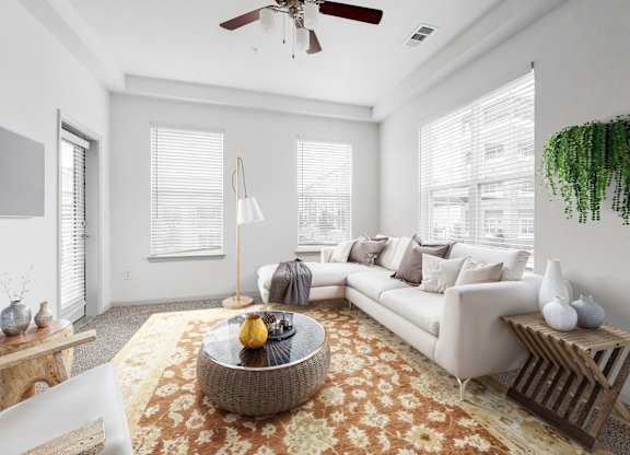 Spacious Living Area With Wood-Style Flooring