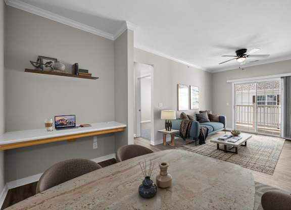 Living Room with Wood-Style Flooring
