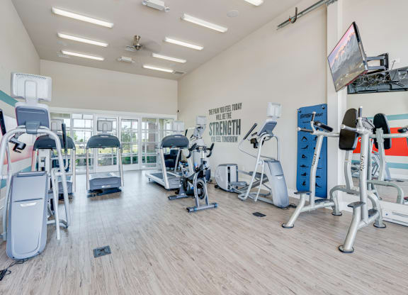 Fitness Center With Vaulted Ceilings