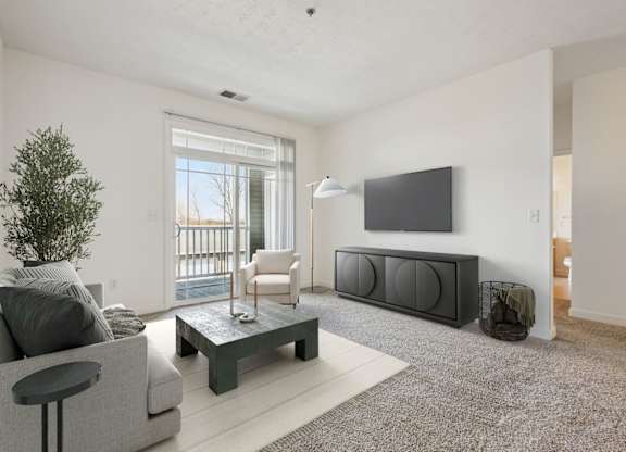Living Room with Plush Carpeting