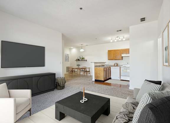 Living Room with Plush Carpeting