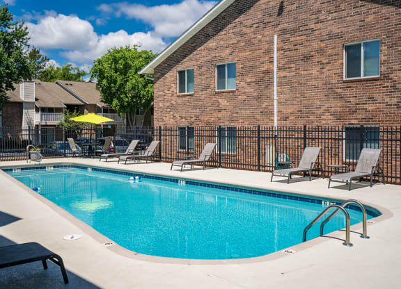 Lap Pool with Lounge Furniture Along the Sundeck