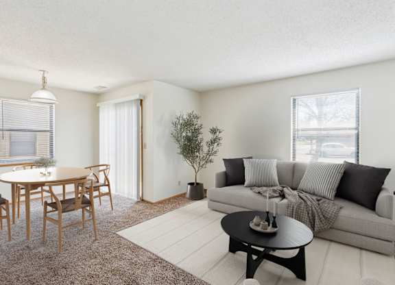 Living Room with Plush Carpeting