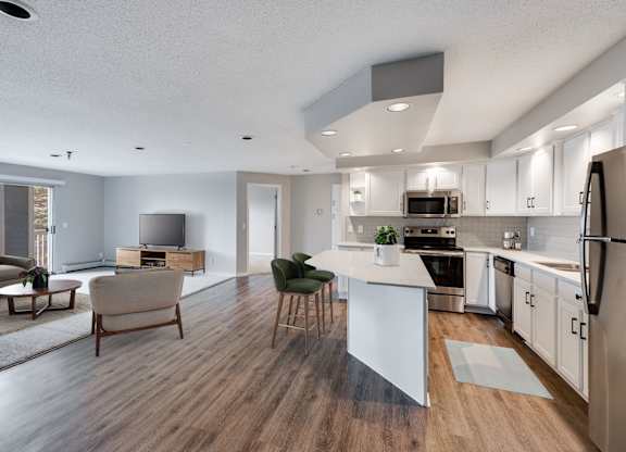 Spacious Living Area With Wood-Style Flooring