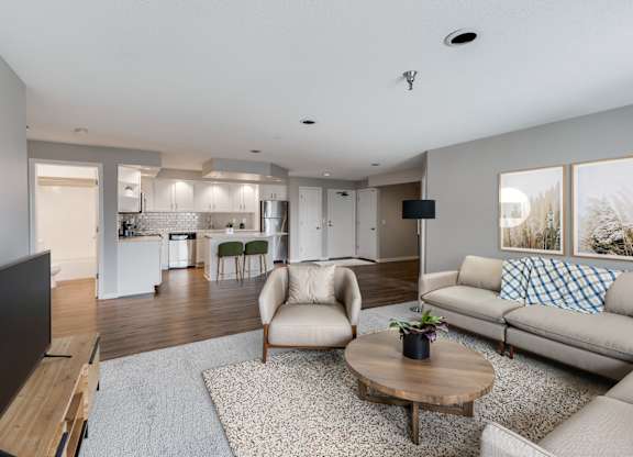 Living Room With Overhead Lighting