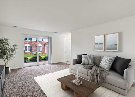 Living Area with Patio Walkout