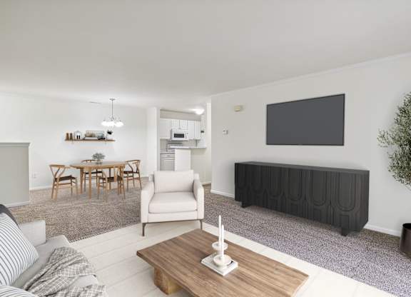 Living Room with Plush Carpeting