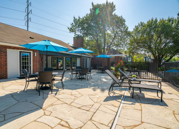 Sundeck With Tables & Umbrellas
