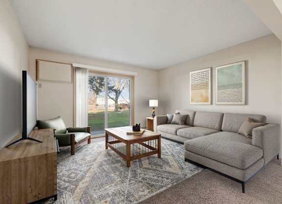 Living Area with Patio Walkout