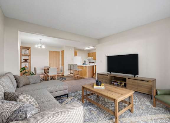 Spacious Living Area With Wood-Style Flooring