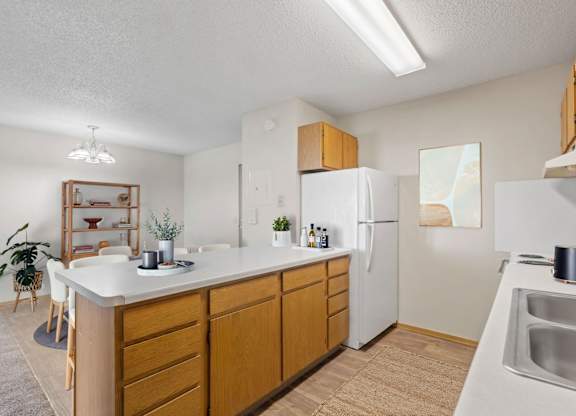 Kitchen with Wood Cabinets