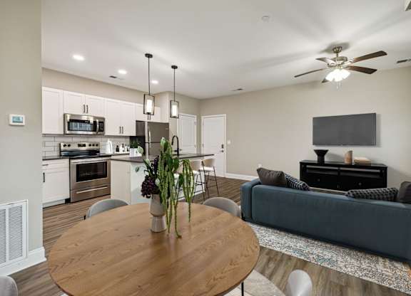 Spacious Living Area With Wood-Style Flooring