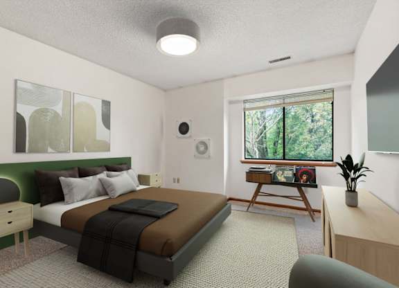 Bedroom with Plush Carpeting