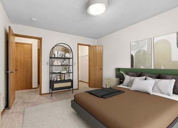 Bedroom with Overhead Lighting