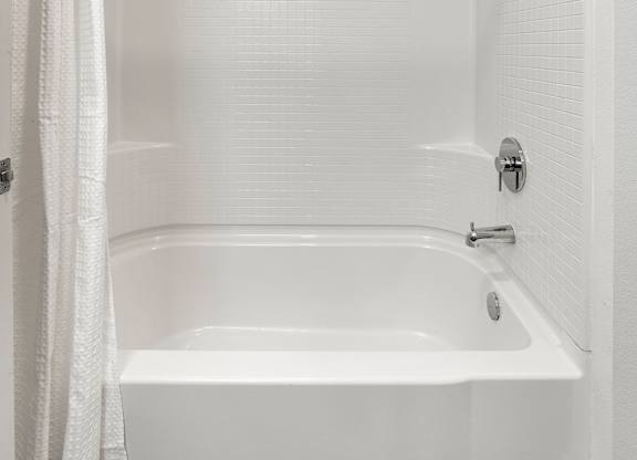 Bathroom Tub in Two Bedroom and Two Bath at Lucero Apartment Homes in Phoenix Arizona