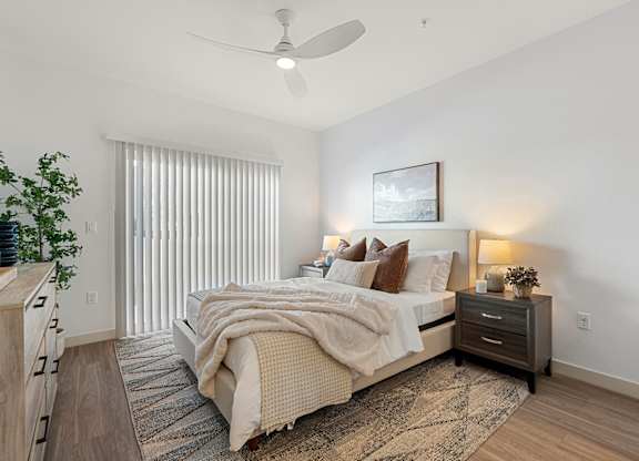 Bedroom in One Bedroom and One Bath at Lucero Apartment Homes in Phoenix Arizona
