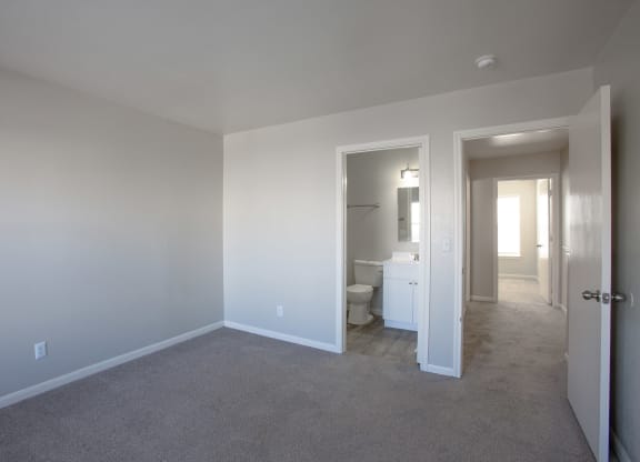 Bedroom with Bathroom at The Bluffs at Tierra Contenta Apartments in Santa Fe New Mexico
