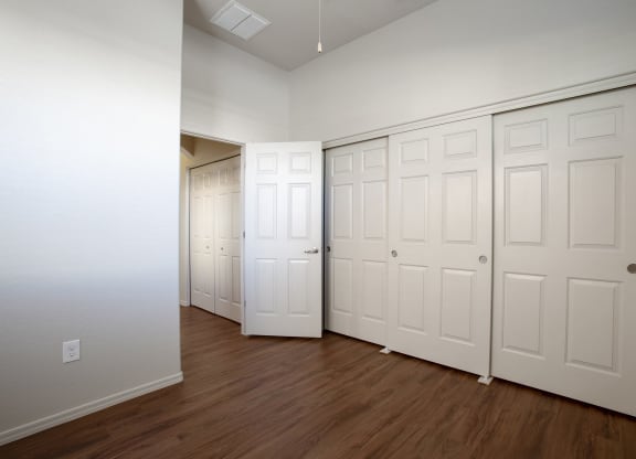 Closet space at Casitas at San Marcos in Chandler AZ Nov 2020