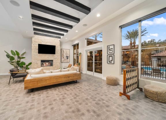 Clubhouse Games and Seating at Bear Canyon Apartments in Tucson Arizona