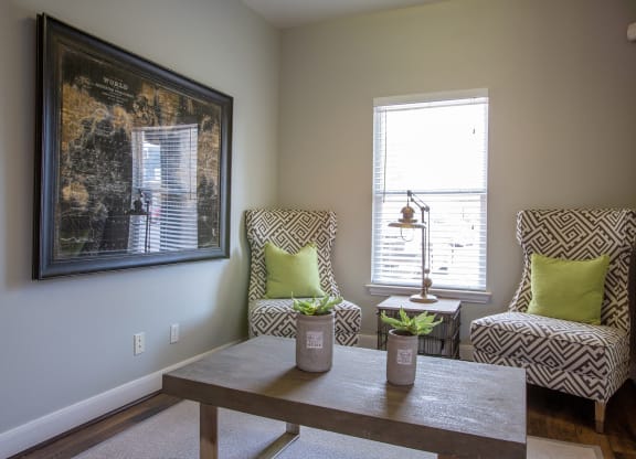 Clubhouse Lounge Area at The Bluffs at Tierra Contenta Apartments