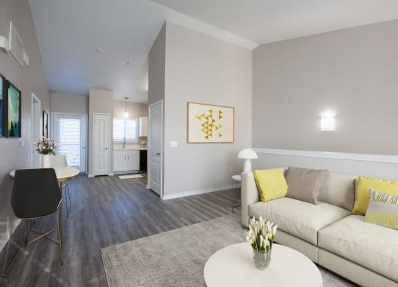 Dining and living room area at Links at Forest Creek in Round Rock Texas near Austin
