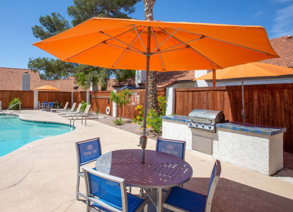 Grill and Lounge Area at Orange Tree Village Apartments in Tucson AZ