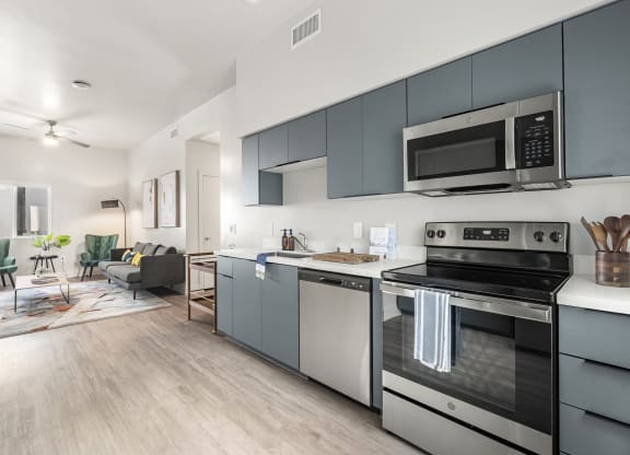 Kitchen and living room  at SECOND AVE COMMONS | BRAND-NEW, Arizona, 85210