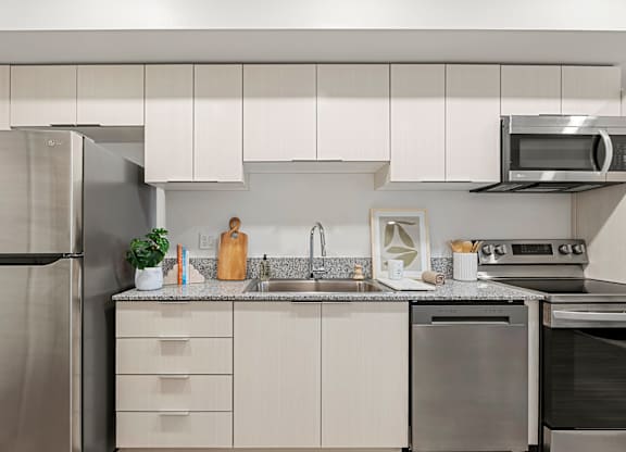 Kitchen Appliances in One Bedroom and One Bath at Lucero Apartment Homes in Phoenix Arizona