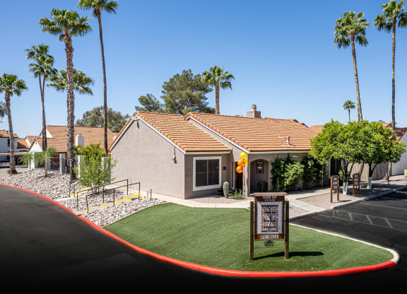 Leasing Office Exterior at Orange Tree Village Apartments in Tucson AZ