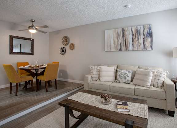 Living Room and Dining Area at Norte Villas in Albuquerque New Mexico