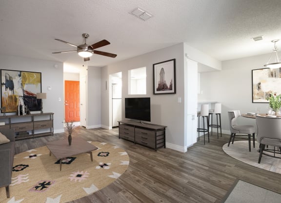 Living Room and Dining Area at Orange Tree Village Apartments