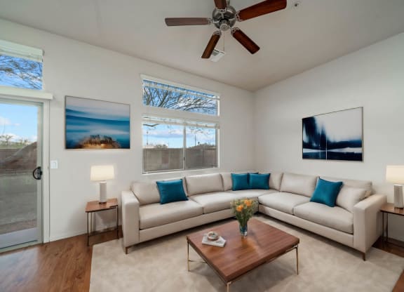 Living Room with Views at Avilla Preserve Apartment Homes in Tucson Arizona