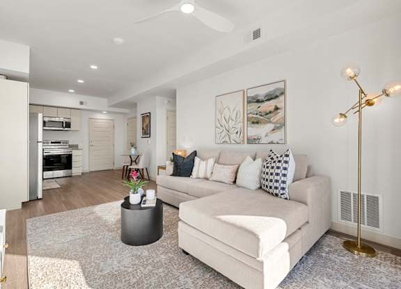 Livingroom in Two Bedroom and Two Bath at Lucero Apartment Homes in Phoenix Arizona