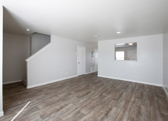 Livingroom with Stairs at The Bluffs at Tierra Contenta Apartments in Santa Fe New Mexico