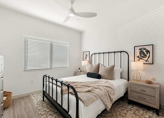 Main Bedroom in Two Bedroom and Two Bath at Lucero Apartment Homes in Phoenix Arizona