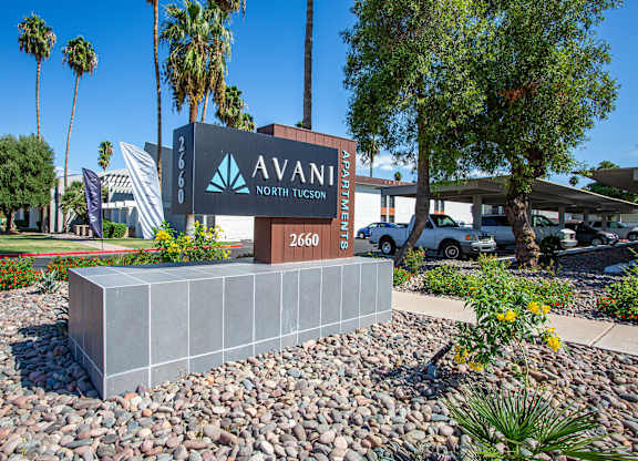 Monument Sign at Avani North Apartments in Tucson