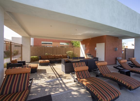 Outdoor Lounge area at Casitas at San Marcos in Chandler AZ Nov 2020