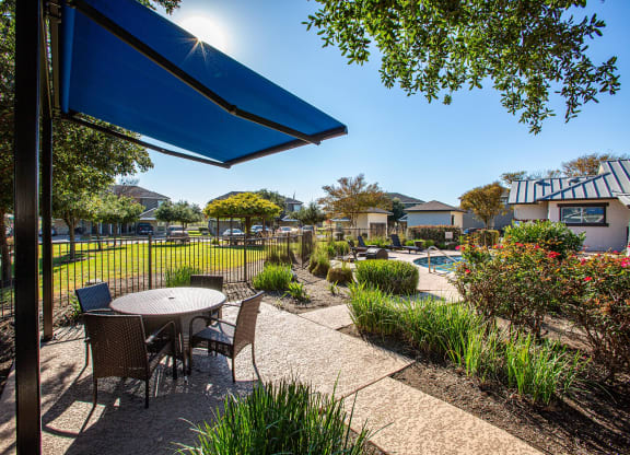 Picnic Table near pool at Links at Forest Creek in Round Rock Texas near Austin