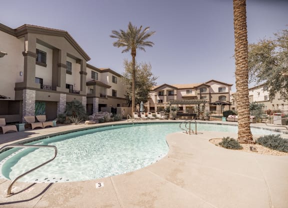 Pool and Lounge Area at Haven Townhomes at P83 in Peoria Arizona