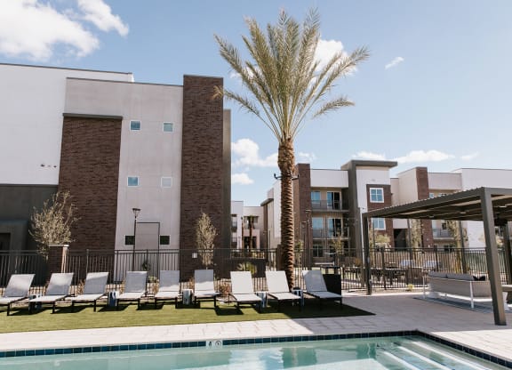 Pool Area at The Aster at Mountain Vista Apartments