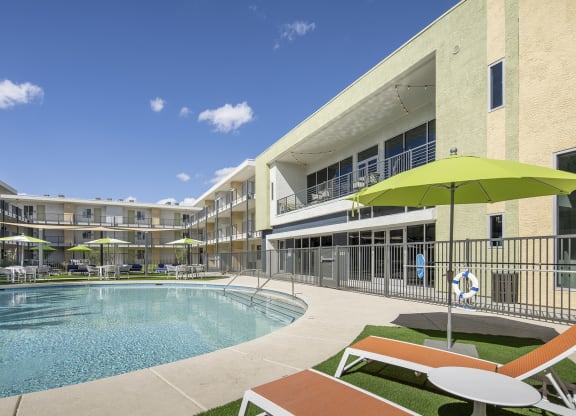 Poolside Seating at Cabana Bridges Apartments in Tucson Arizona