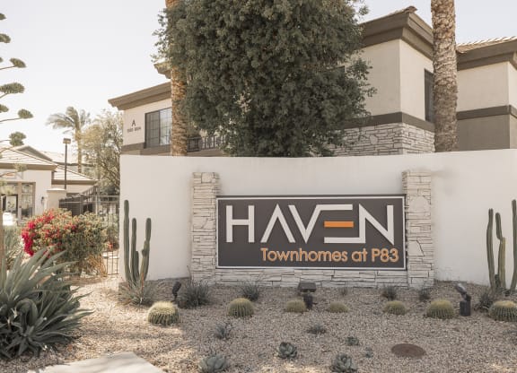 Property Sign at Haven Townhomes at P83 in Peoria Arizona