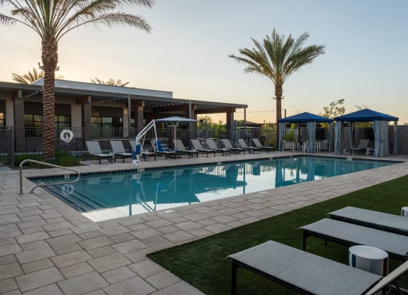 Resort style pool at The Aster at Mountain Vista in Mesa Arizona